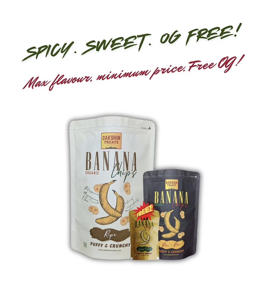 Banana Chips - Ripe (750g) & Peri-Peri (250g) Combo (Get Free Classic Salted!)